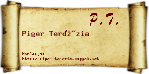 Piger Terézia névjegykártya